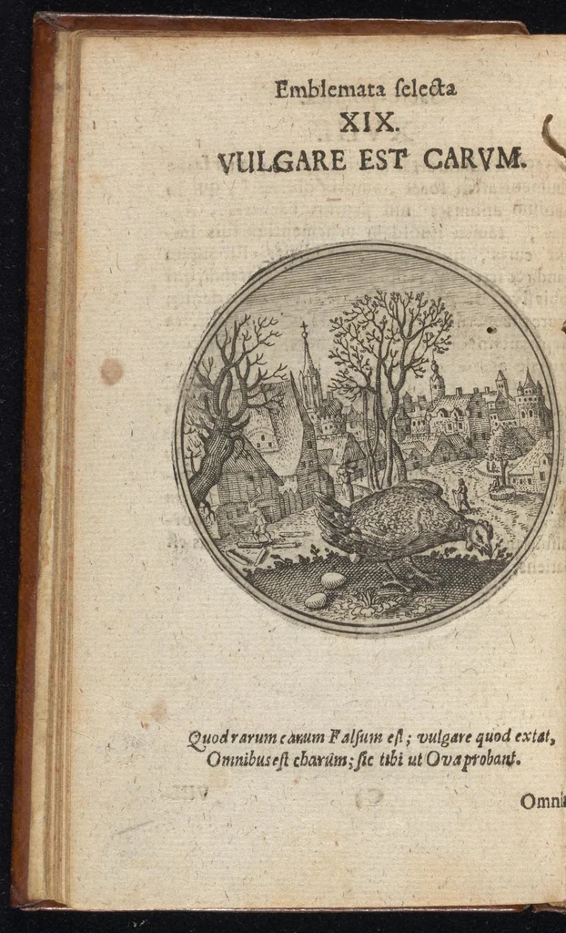 An illustration from Centuria exquisitissimorum symbolorum et emblematum : historiarum sacro-prophanarum moralium & politicarum cultoribus perquam utilis & necessaria : ex eruditissimis prisci & moderni saeculi auctoribus collecta, quae propter illorum praestantiam tanquam continuatio famosi Joachimi Camerarii intitulari potest, 1680, leaf 41