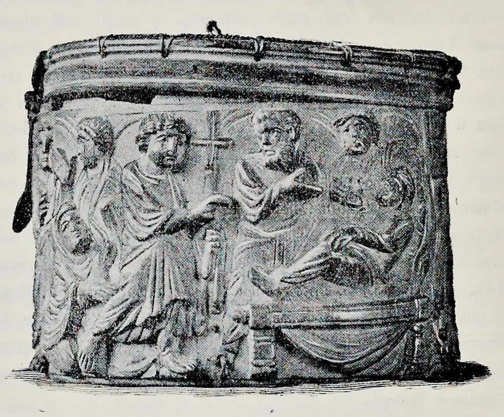 An illustration from Nuovo bullettino di archeologia cristiana, 1895, leaf 13