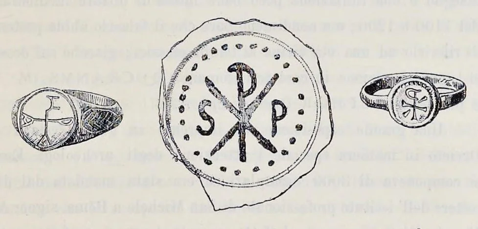 An illustration from Nuovo bullettino di archeologia cristiana, 1895, leaf 18