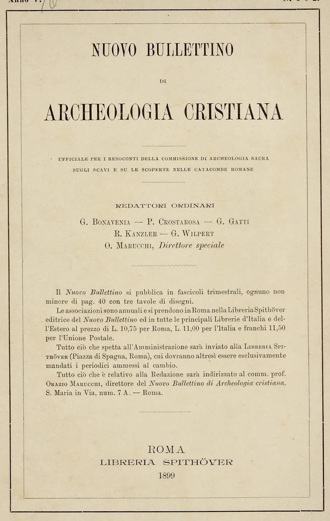 An illustration from Nuovo bullettino di archeologia cristiana, 1895, leaf 4
