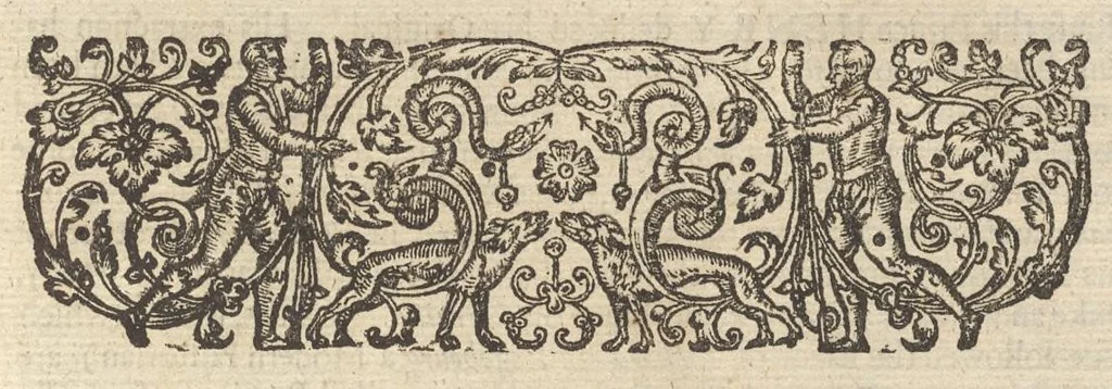 An illustration from A genealogical history of the kings of Portugal : And of all those illustrious houses that in masculine line are branched from that royal family. Containing a discourse of their several lives, marriages, and issues, times of birth, death, and places of burial. With their armes and emblazons according to their several alterations, as also their symboles and mottoes, all engraven in copper-plates, 1662, leaf 18