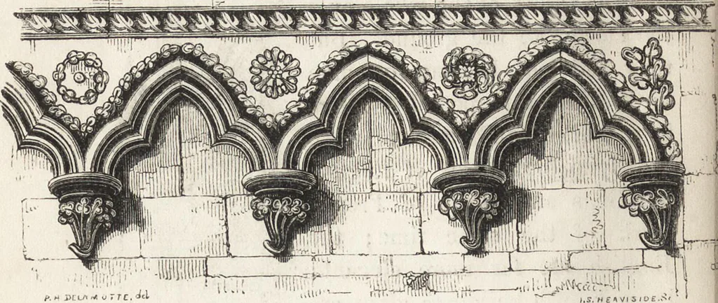 An illustration from An introduction to the study of Gothic architecture, 1861, leaf 151