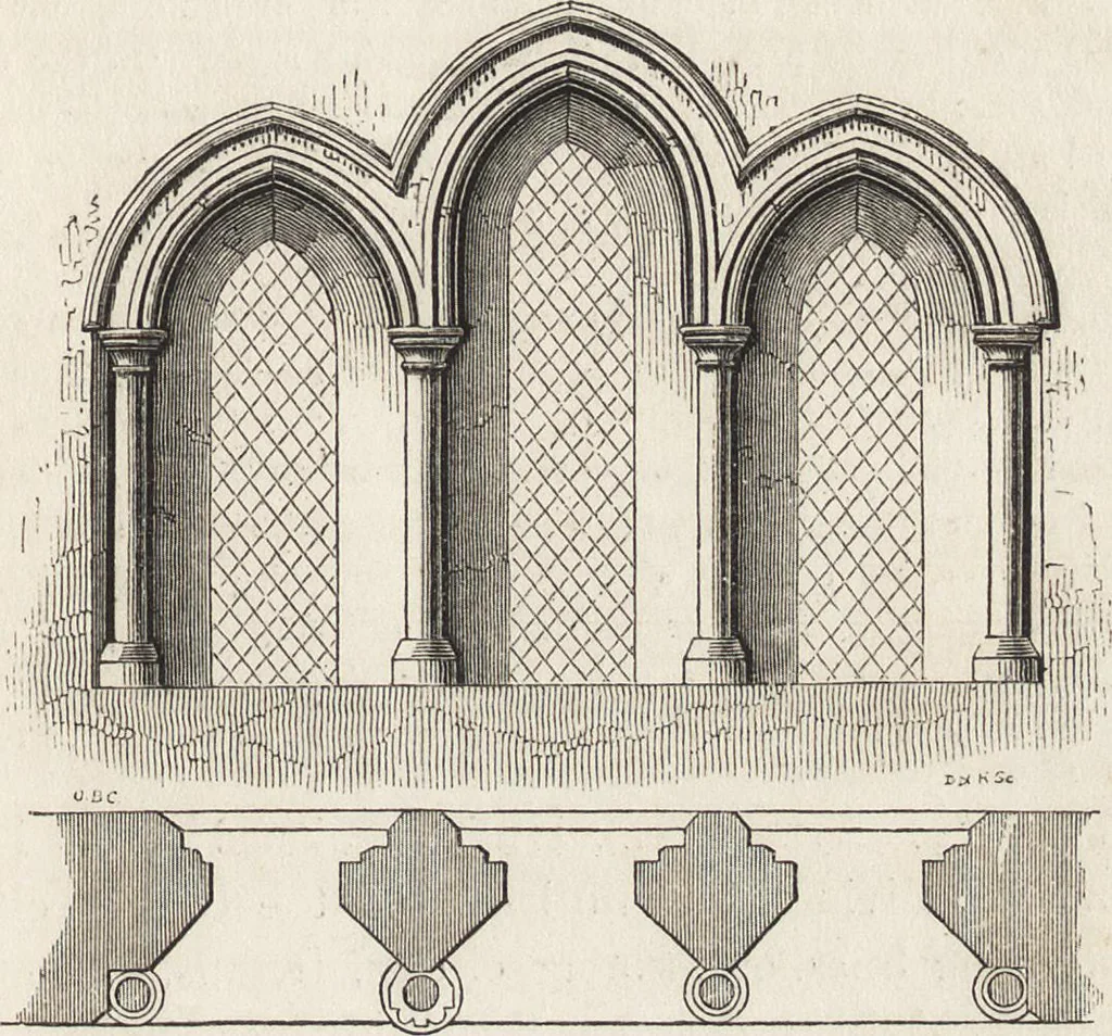 An illustration from An introduction to the study of Gothic architecture, 1861, leaf 156