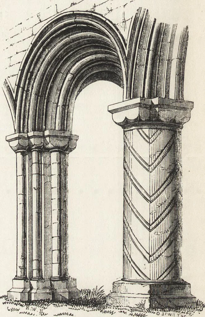 An illustration from An introduction to the study of Gothic architecture, 1861, leaf 73