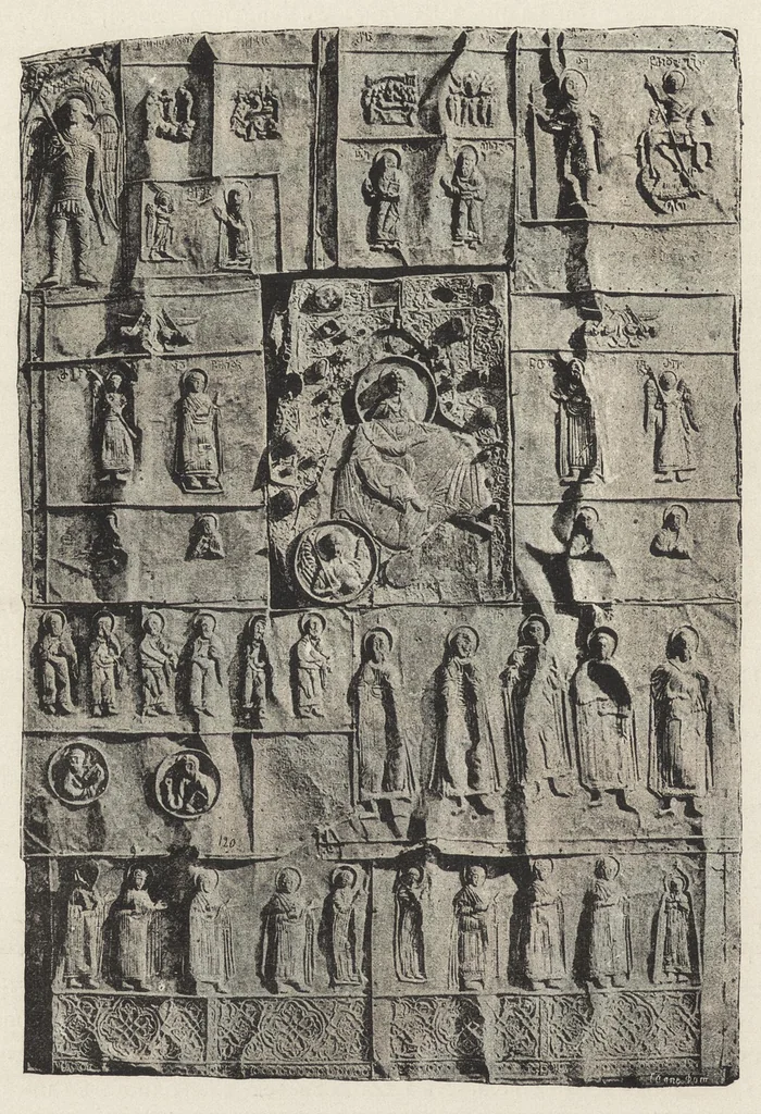 An illustration from Opisʹ pami︠a︡tnikov drevnosti v ni︠e︡kotorykh khramakh i monastyri︠a︡kh Gruzīi, 1890, leaf 123