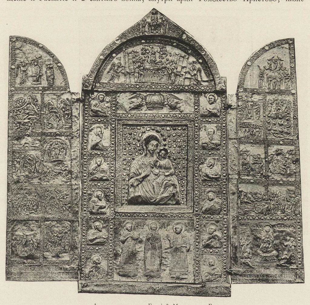 An illustration from Opisʹ pami︠a︡tnikov drevnosti v ni︠e︡kotorykh khramakh i monastyri︠a︡kh Gruzīi, 1890, leaf 34