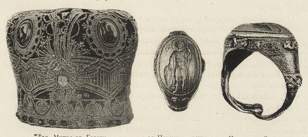 An illustration from Opisʹ pami︠a︡tnikov drevnosti v ni︠e︡kotorykh khramakh i monastyri︠a︡kh Gruzīi, 1890, leaf 48
