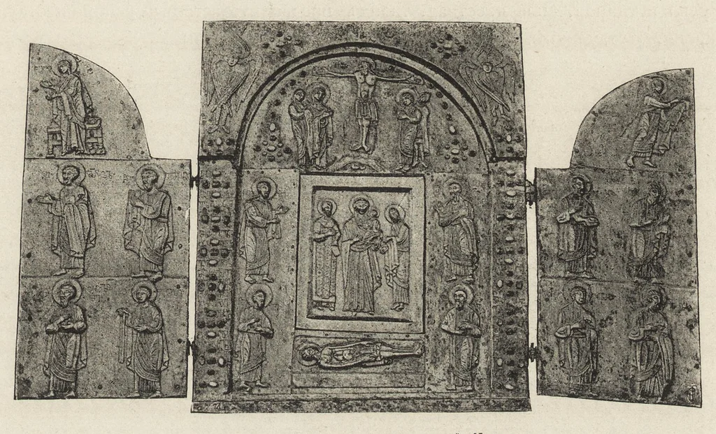 An illustration from Opisʹ pami︠a︡tnikov drevnosti v ni︠e︡kotorykh khramakh i monastyri︠a︡kh Gruzīi, 1890, leaf 96