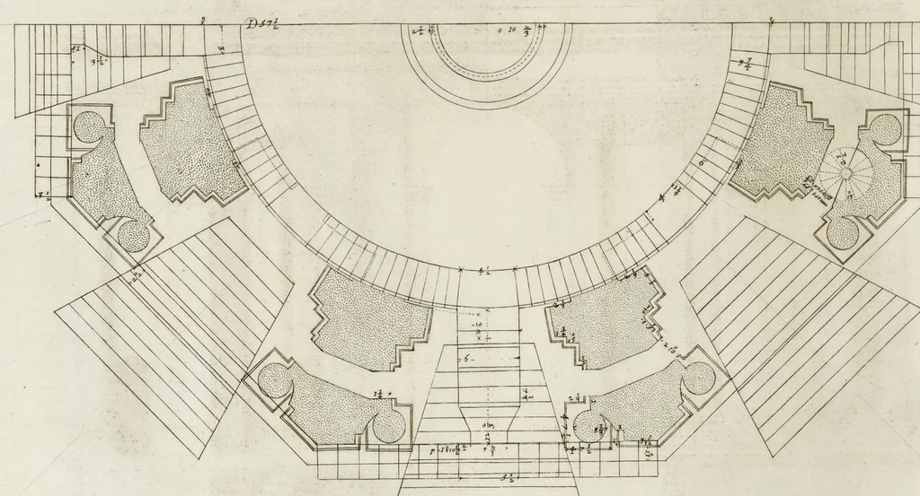 An illustration from Architettura della basilica di S. Pietro in Vaticano : Opera di Bramante Lazzari, Michel'Angelo Bonarota, Carlo Maderni, e altri famosi architetti, 1684, leaf 141