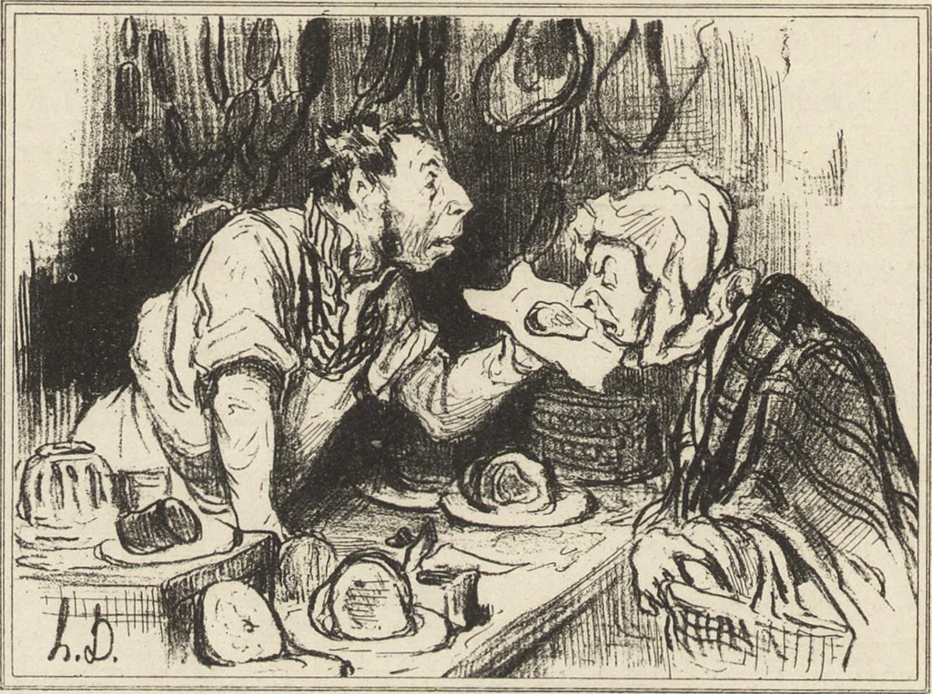 An illustration from Catalogue raisonné de l'oeuvre lithographié de Honoré Daumier, 1904, leaf 121