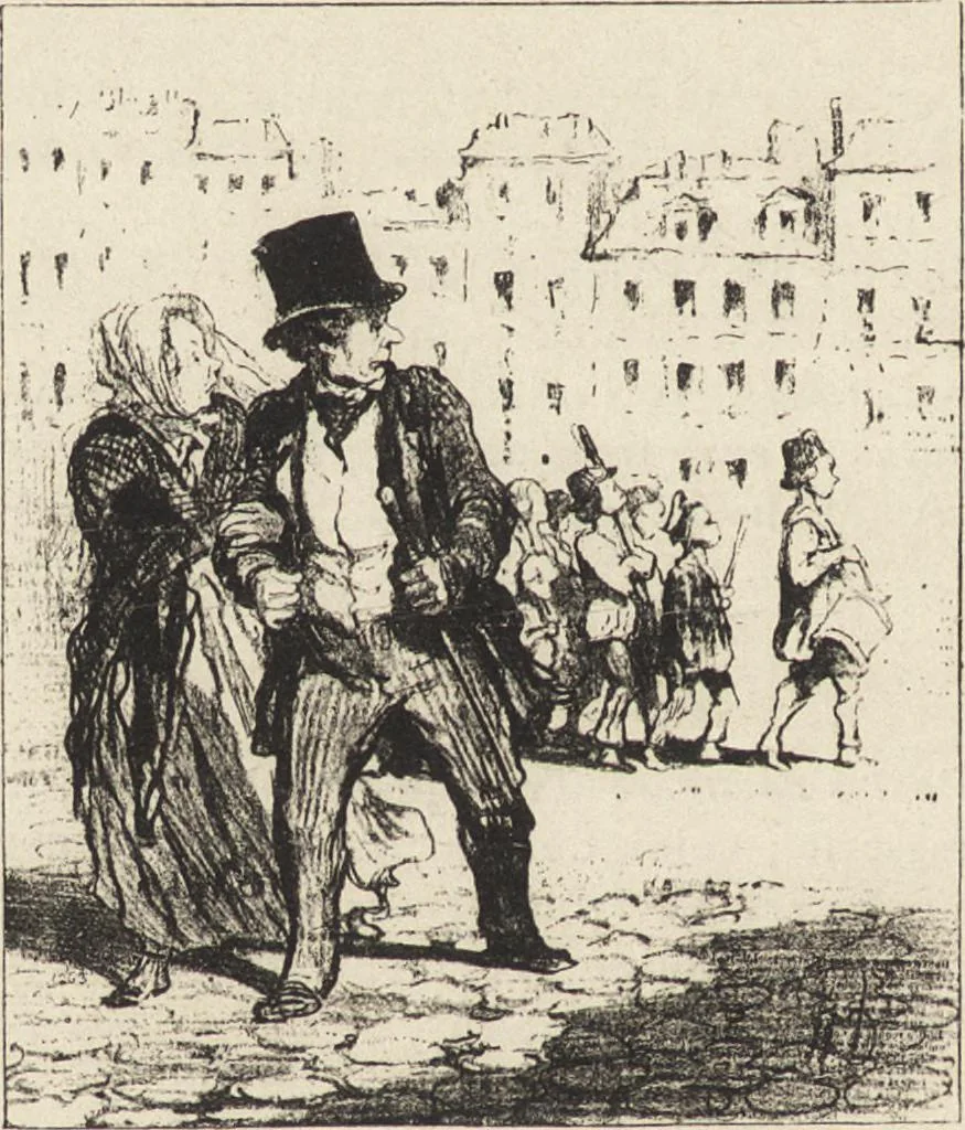 An illustration from Catalogue raisonné de l'oeuvre lithographié de Honoré Daumier, 1904, leaf 163