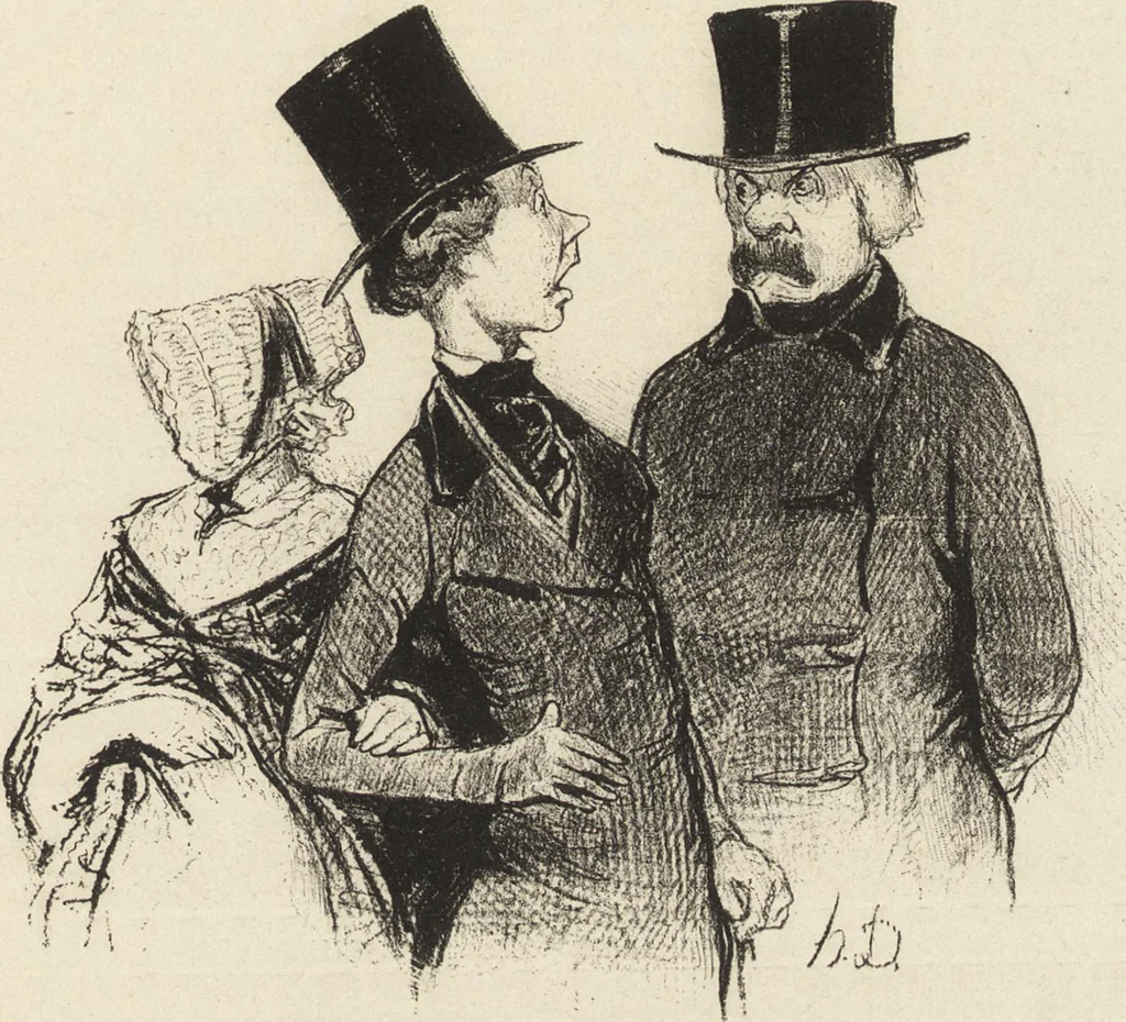 An illustration from Catalogue raisonné de l'oeuvre lithographié de Honoré Daumier, 1904, leaf 202