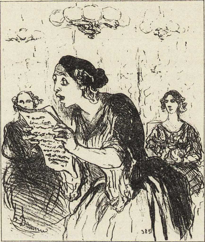 An illustration from Catalogue raisonné de l'oeuvre lithographié de Honoré Daumier, 1904, leaf 352