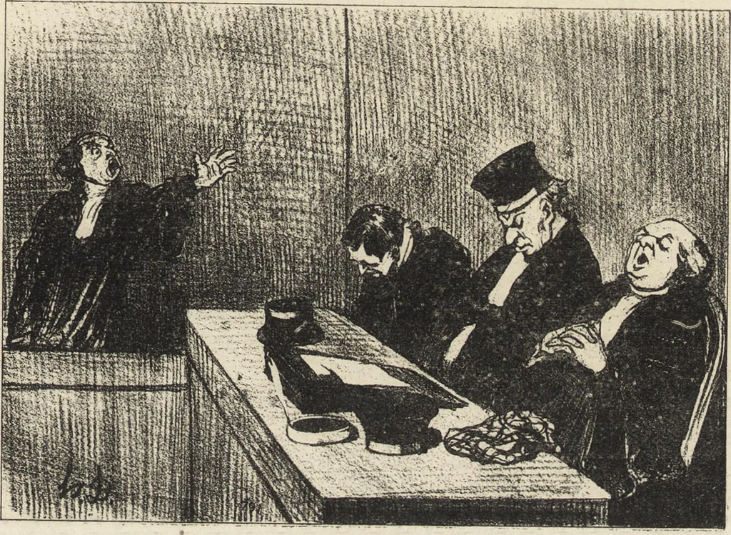 An illustration from Catalogue raisonné de l'oeuvre lithographié de Honoré Daumier, 1904, leaf 420
