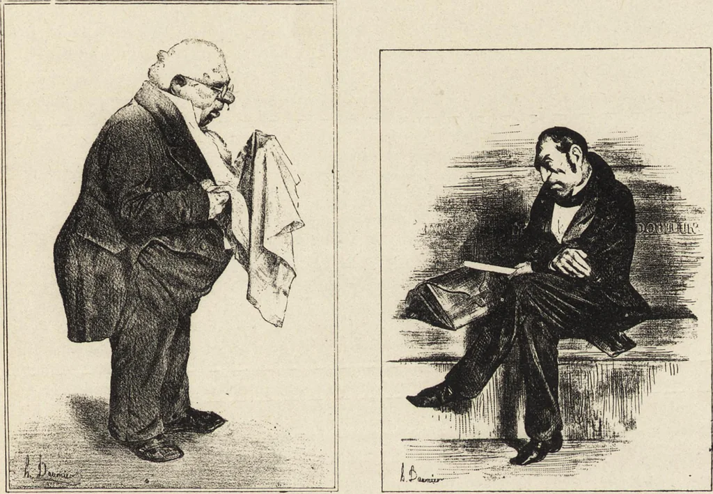An illustration from Catalogue raisonné de l'oeuvre lithographié de Honoré Daumier, 1904, leaf 44