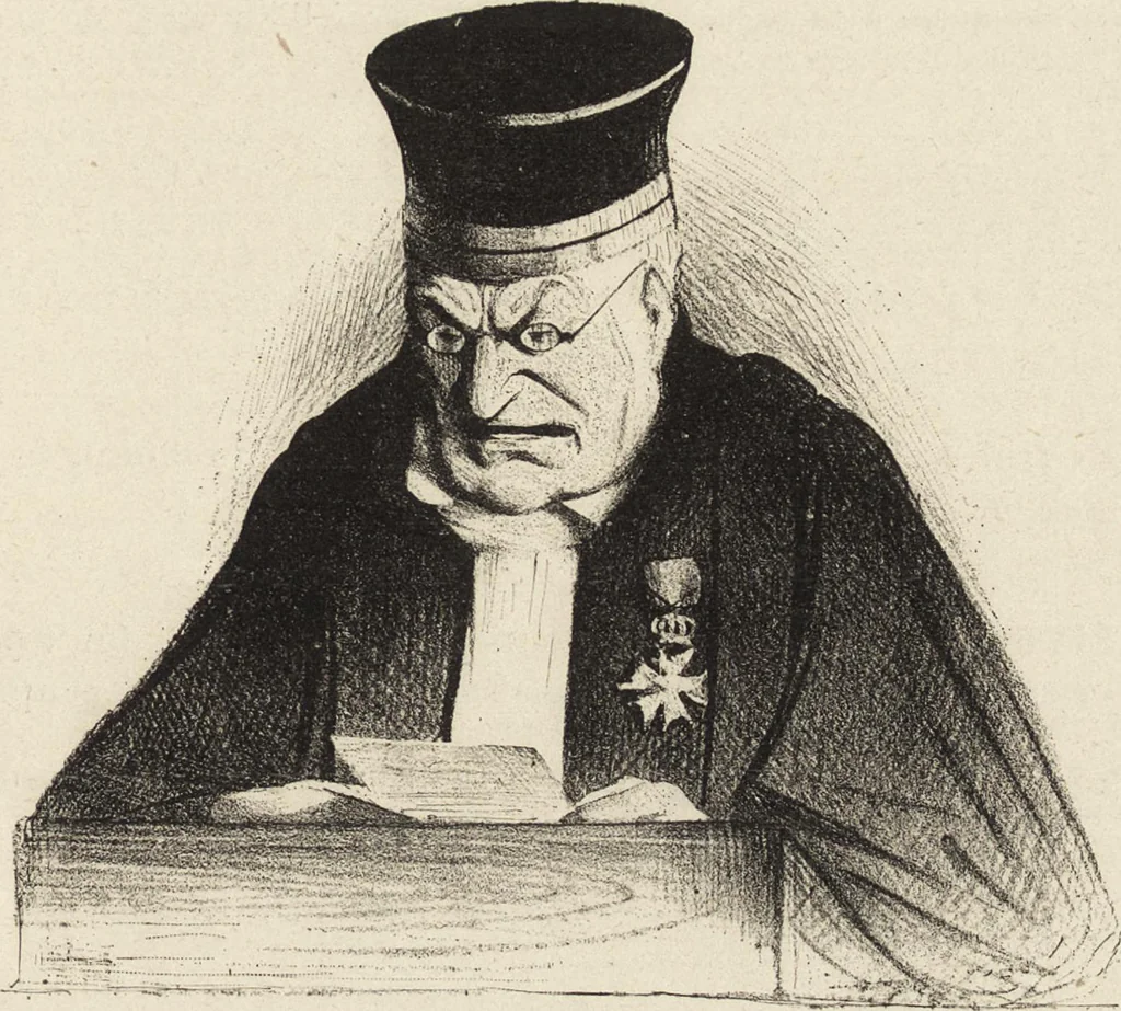 An illustration from Catalogue raisonné de l'oeuvre lithographié de Honoré Daumier, 1904, leaf 46
