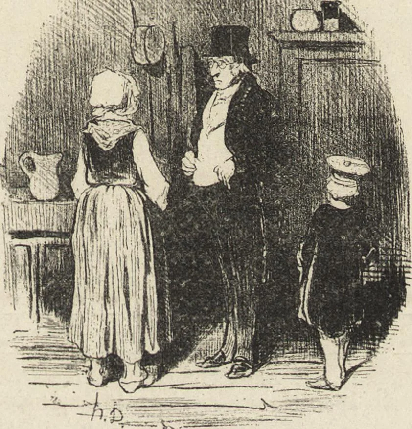An illustration from Catalogue raisonné de l'oeuvre lithographié de Honoré Daumier, 1904, leaf 496