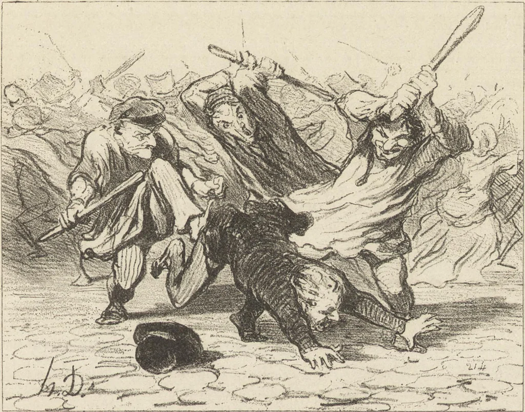 An illustration from Catalogue raisonné de l'oeuvre lithographié de Honoré Daumier, 1904, leaf 606