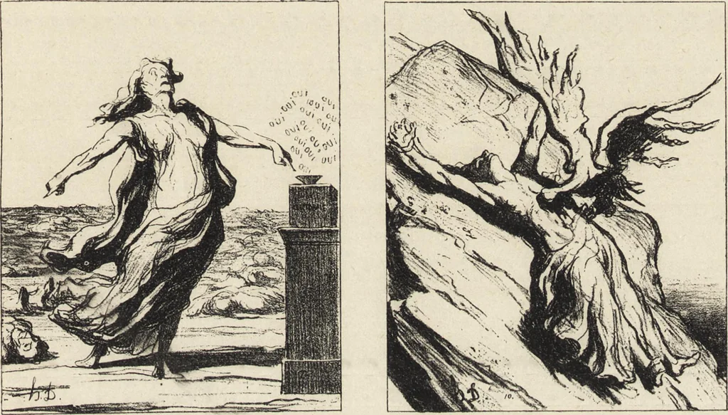 An illustration from Catalogue raisonné de l'oeuvre lithographié de Honoré Daumier, 1904, leaf 726