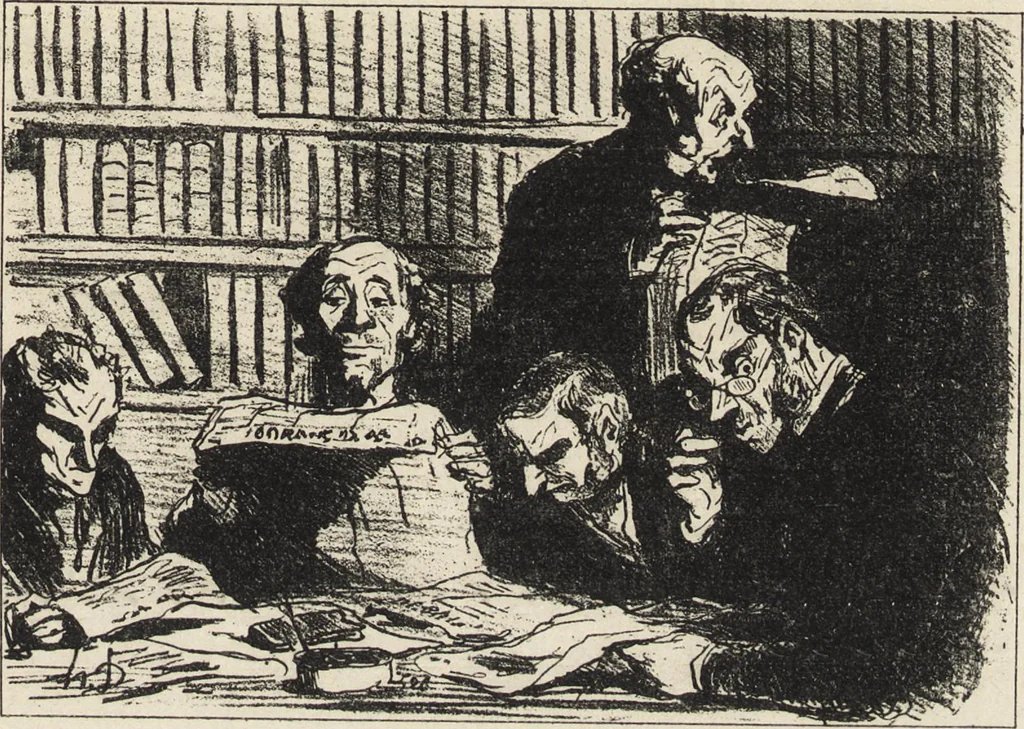 An illustration from Catalogue raisonné de l'oeuvre lithographié de Honoré Daumier, 1904, leaf 744