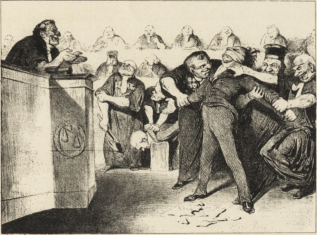 An illustration from Catalogue raisonné de l'oeuvre lithographié de Honoré Daumier, 1904, leaf 96