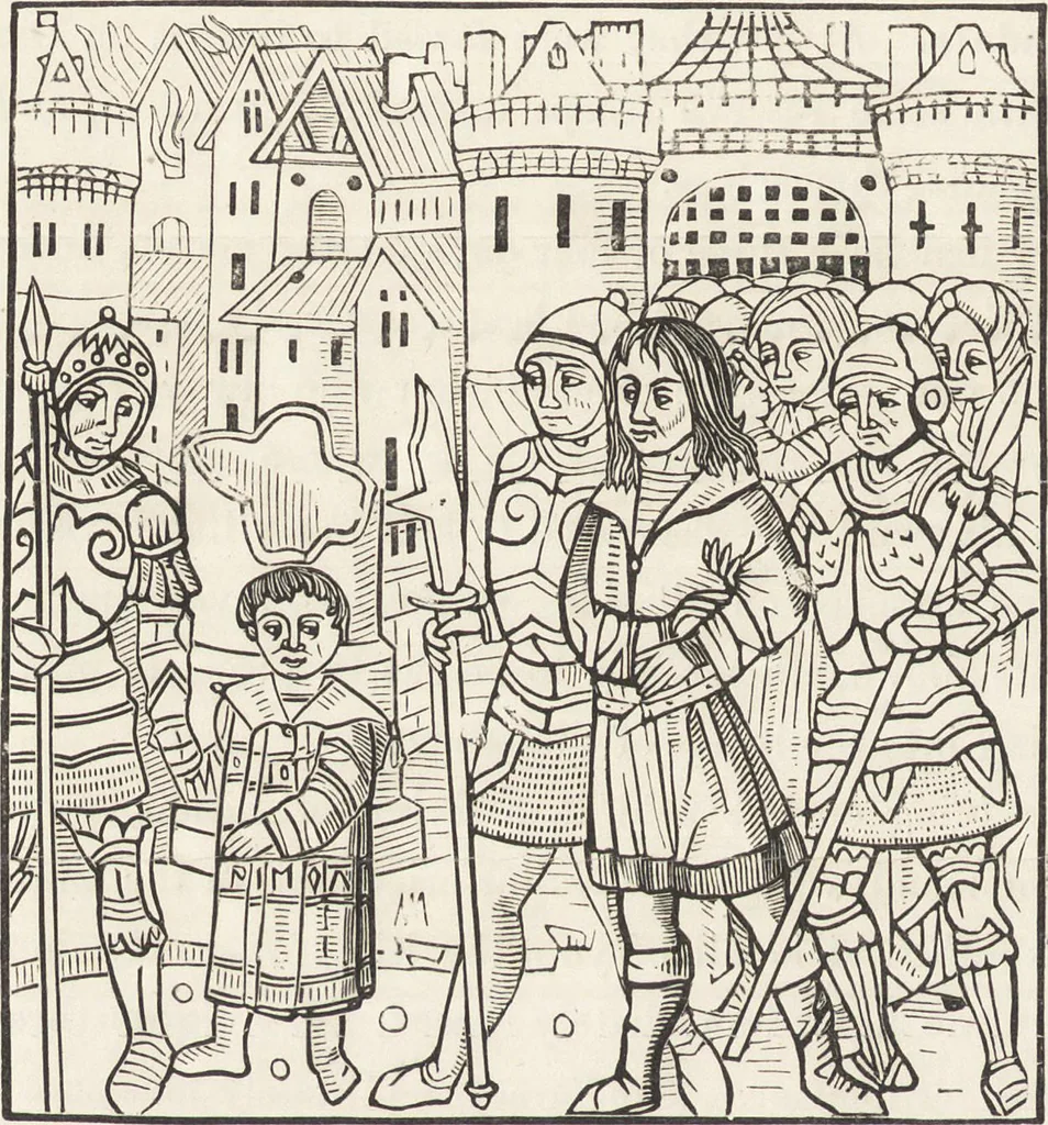 An illustration from Military and religious life in the Middle Ages and at the period of the Renaissance, 1870, leaf 181