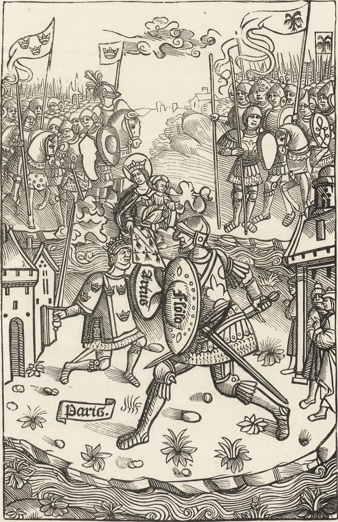 An illustration from Military and religious life in the Middle Ages and at the period of the Renaissance, 1870, leaf 190
