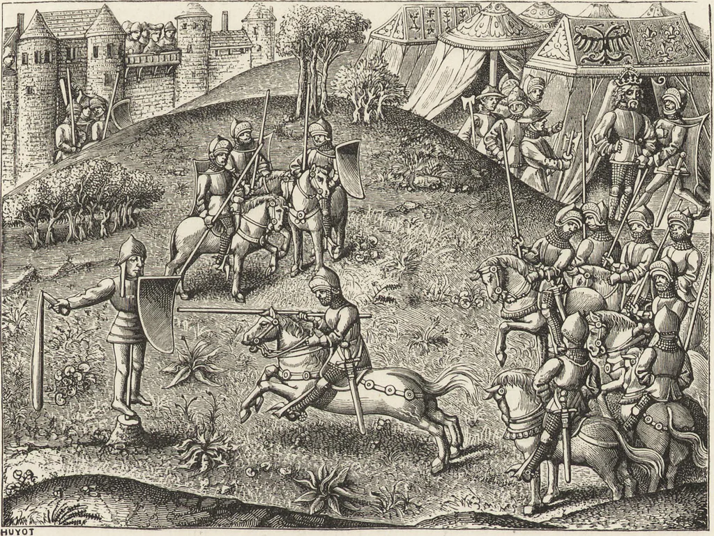 An illustration from Military and religious life in the Middle Ages and at the period of the Renaissance, 1870, leaf 198