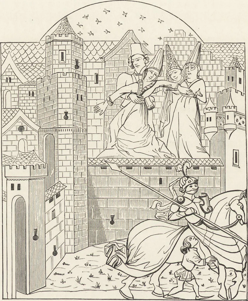 An illustration from Military and religious life in the Middle Ages and at the period of the Renaissance, 1870, leaf 203