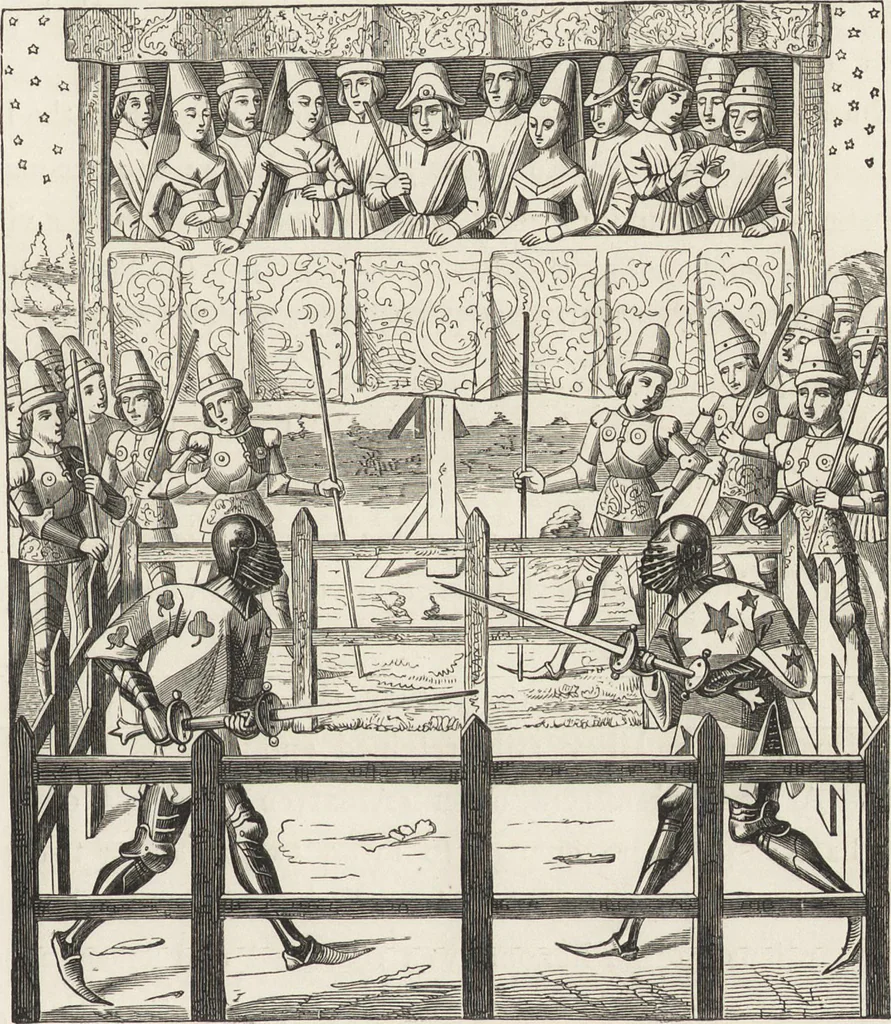 An illustration from Military and religious life in the Middle Ages and at the period of the Renaissance, 1870, leaf 212