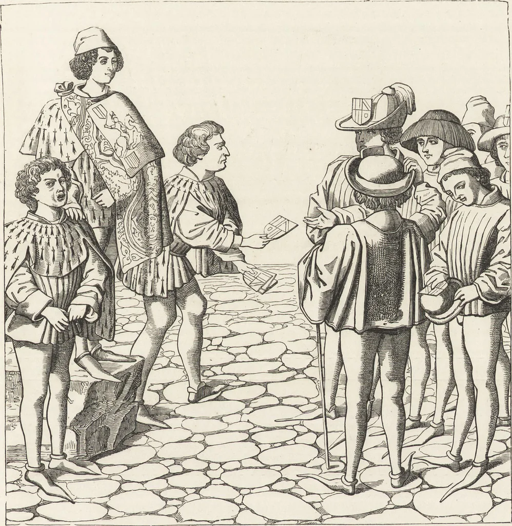 An illustration from Military and religious life in the Middle Ages and at the period of the Renaissance, 1870, leaf 216
