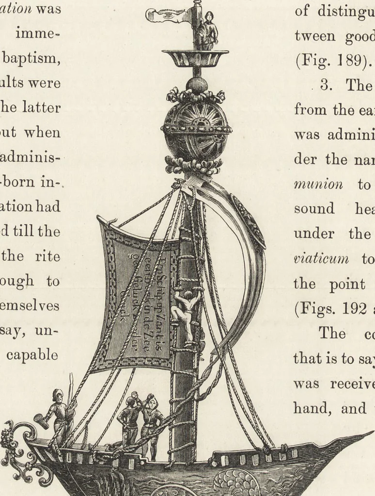 An illustration from Military and religious life in the Middle Ages and at the period of the Renaissance, 1870, leaf 301