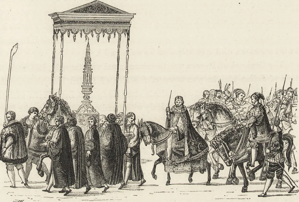 An illustration from Military and religious life in the Middle Ages and at the period of the Renaissance, 1870, leaf 342