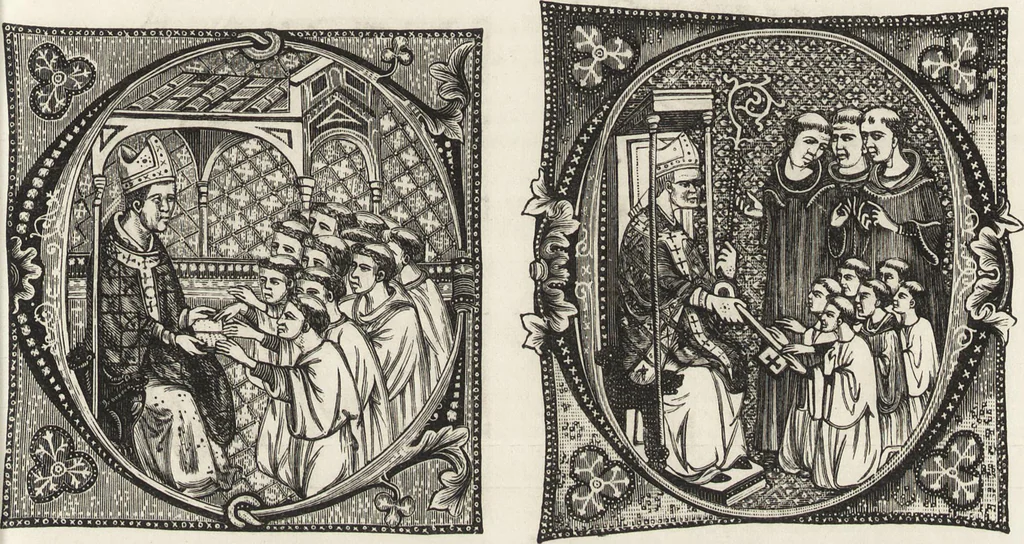 An illustration from Military and religious life in the Middle Ages and at the period of the Renaissance, 1870, leaf 354