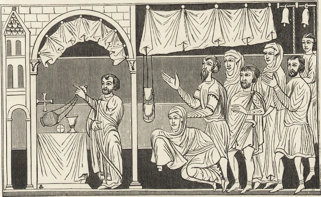An illustration from Military and religious life in the Middle Ages and at the period of the Renaissance, 1870, leaf 356