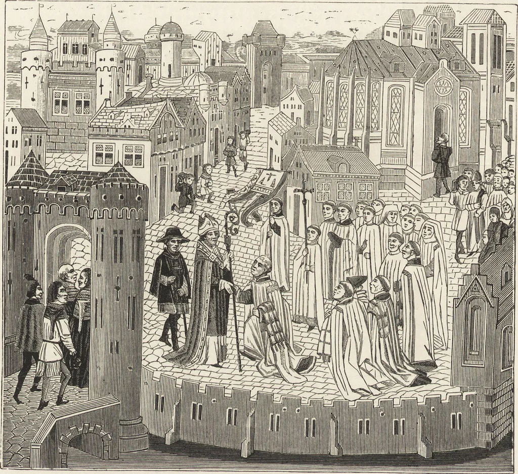 An illustration from Military and religious life in the Middle Ages and at the period of the Renaissance, 1870, leaf 365