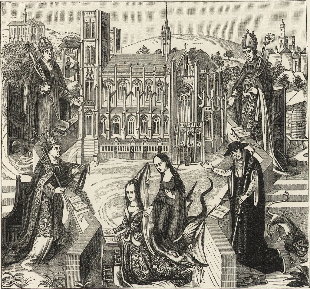 An illustration from Military and religious life in the Middle Ages and at the period of the Renaissance, 1870, leaf 454
