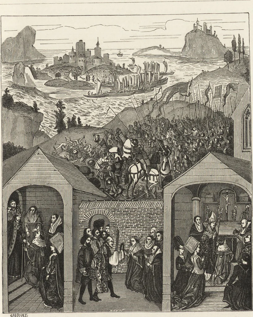 An illustration from Military and religious life in the Middle Ages and at the period of the Renaissance, 1870, leaf 474