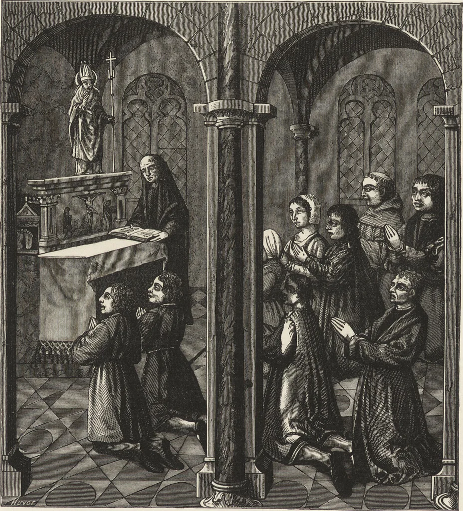 An illustration from Military and religious life in the Middle Ages and at the period of the Renaissance, 1870, leaf 483