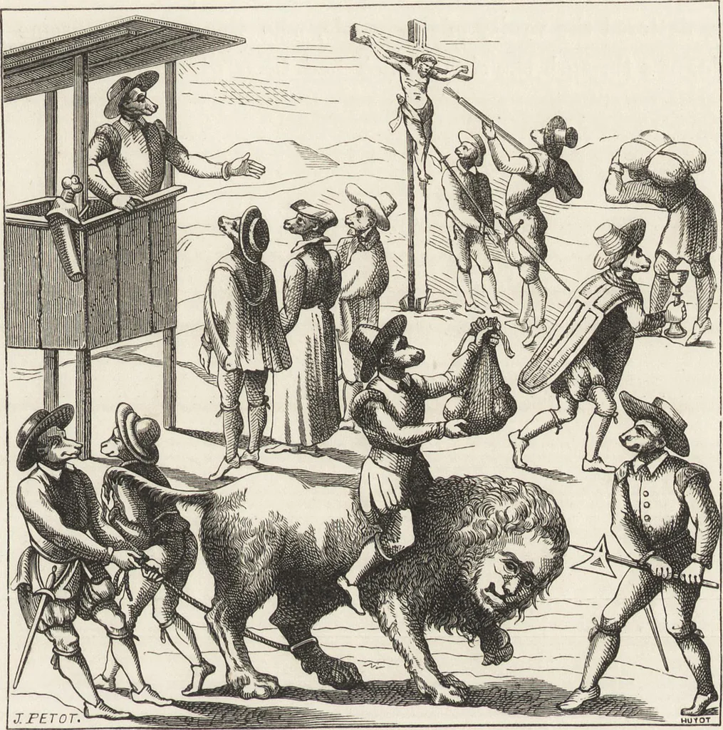 An illustration from Military and religious life in the Middle Ages and at the period of the Renaissance, 1870, leaf 524