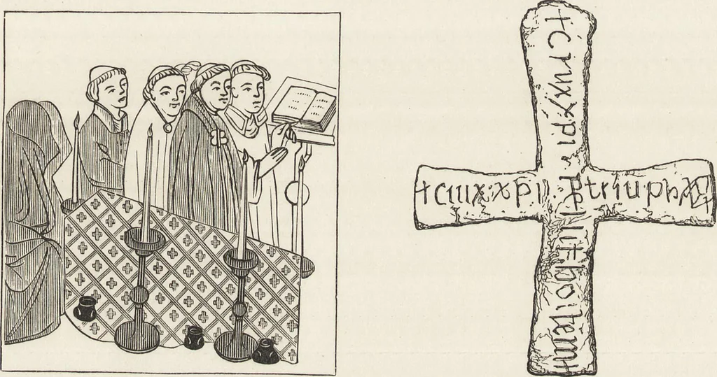 An illustration from Military and religious life in the Middle Ages and at the period of the Renaissance, 1870, leaf 566