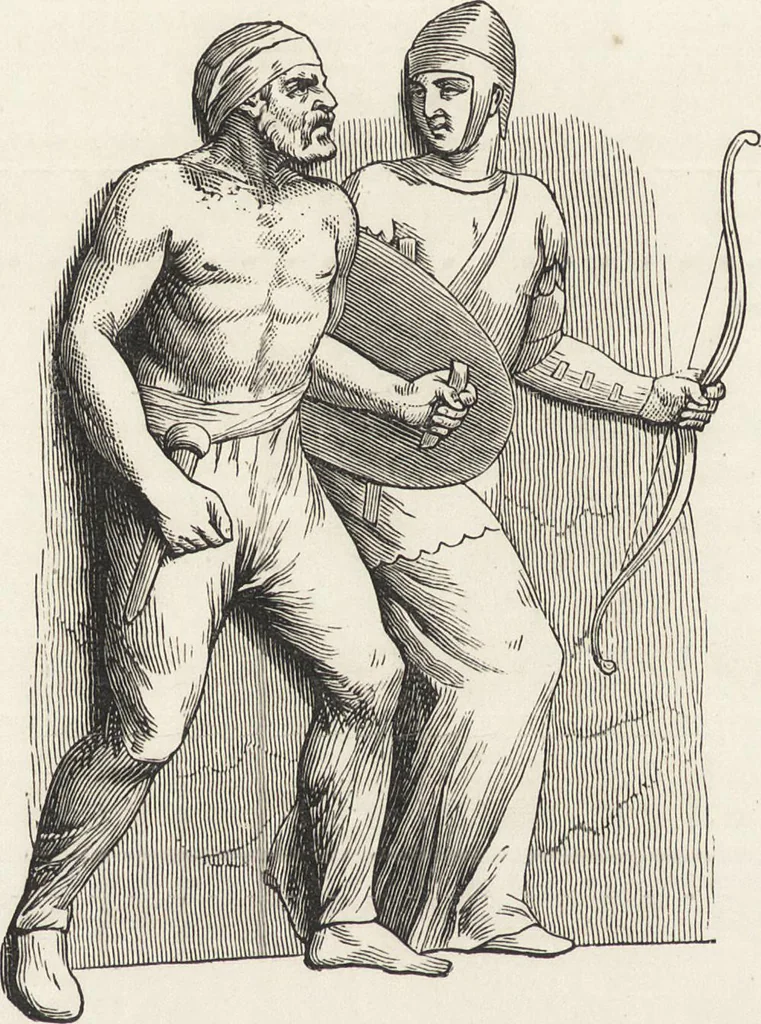 An illustration from Military and religious life in the Middle Ages and at the period of the Renaissance, 1870, leaf 77