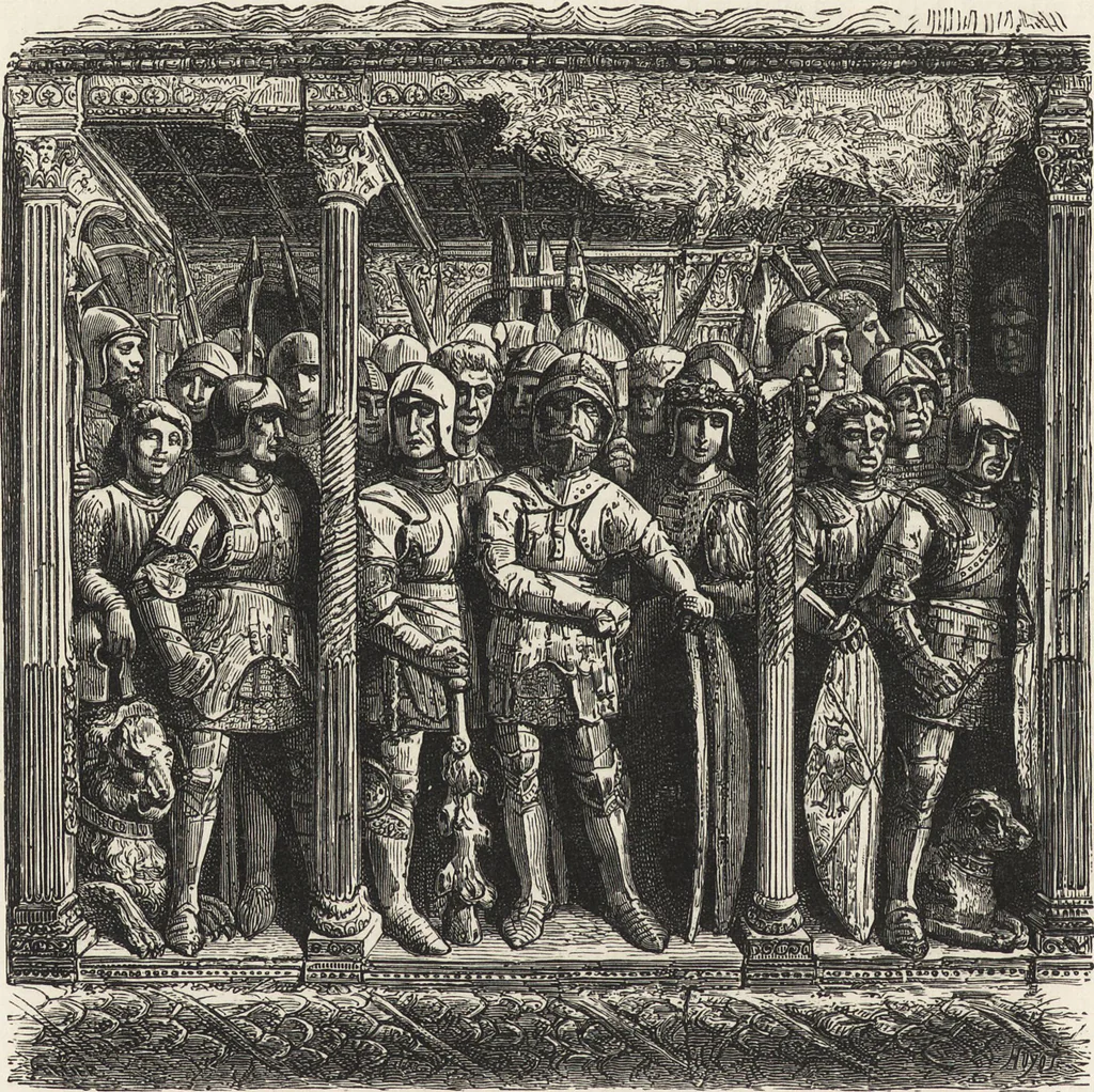 An illustration from Military and religious life in the Middle Ages and at the period of the Renaissance, 1870, leaf 99