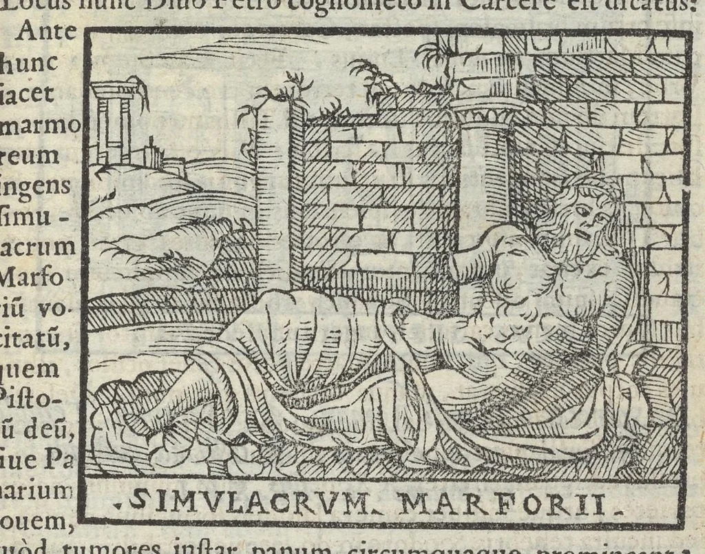 An illustration from Bartholomaei Marliani Vrbis Romae topographia; accvrate', tvm ex vetervm, tum etiam recentiorum fontibus hausta,, 1588, leaf 104
