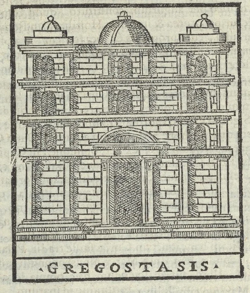 An illustration from Bartholomaei Marliani Vrbis Romae topographia; accvrate', tvm ex vetervm, tum etiam recentiorum fontibus hausta,, 1588, leaf 129