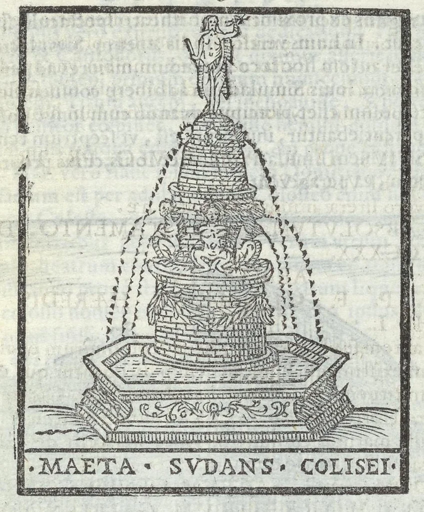 An illustration from Bartholomaei Marliani Vrbis Romae topographia; accvrate', tvm ex vetervm, tum etiam recentiorum fontibus hausta,, 1588, leaf 186