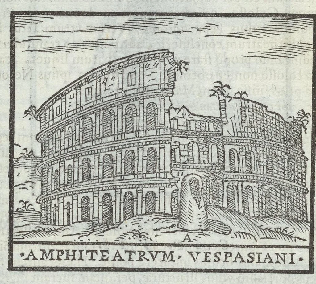 An illustration from Bartholomaei Marliani Vrbis Romae topographia; accvrate', tvm ex vetervm, tum etiam recentiorum fontibus hausta,, 1588, leaf 191
