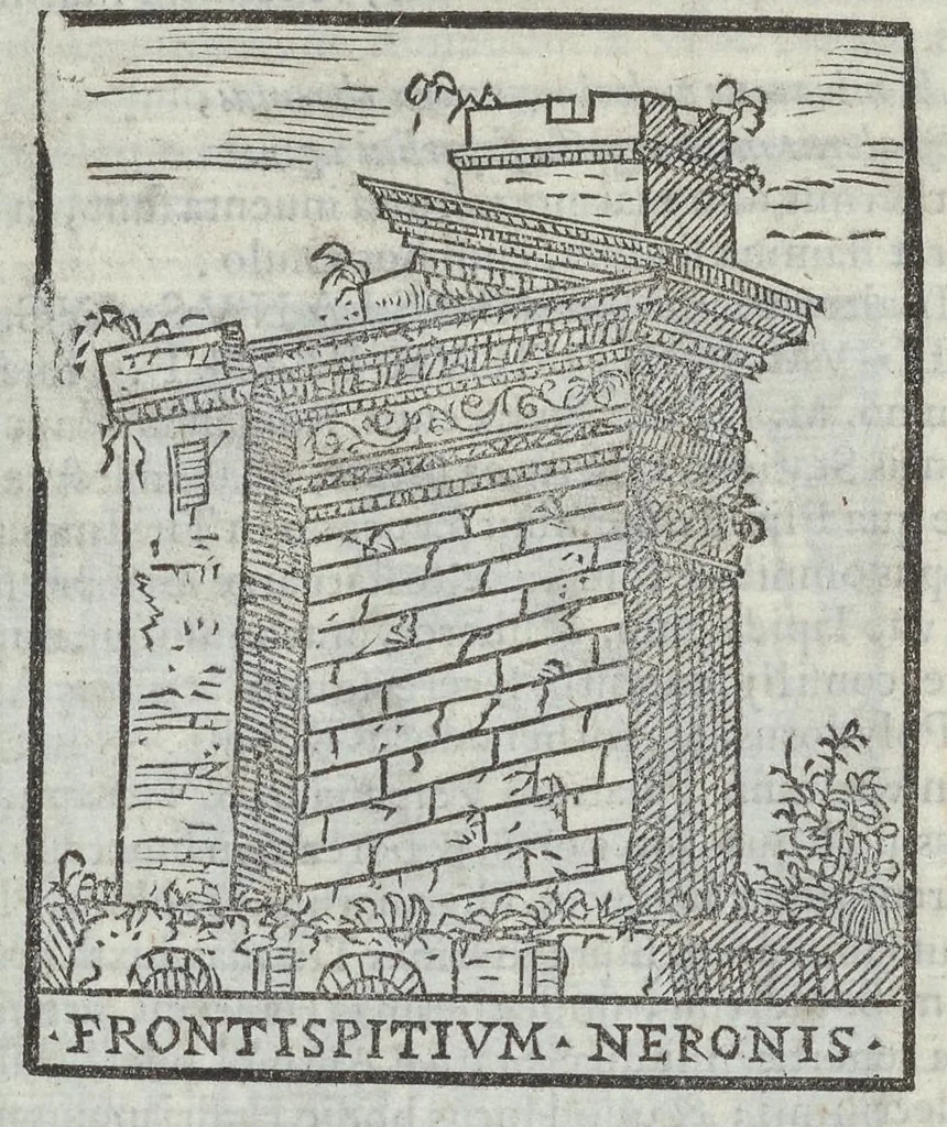 An illustration from Bartholomaei Marliani Vrbis Romae topographia; accvrate', tvm ex vetervm, tum etiam recentiorum fontibus hausta,, 1588, leaf 197