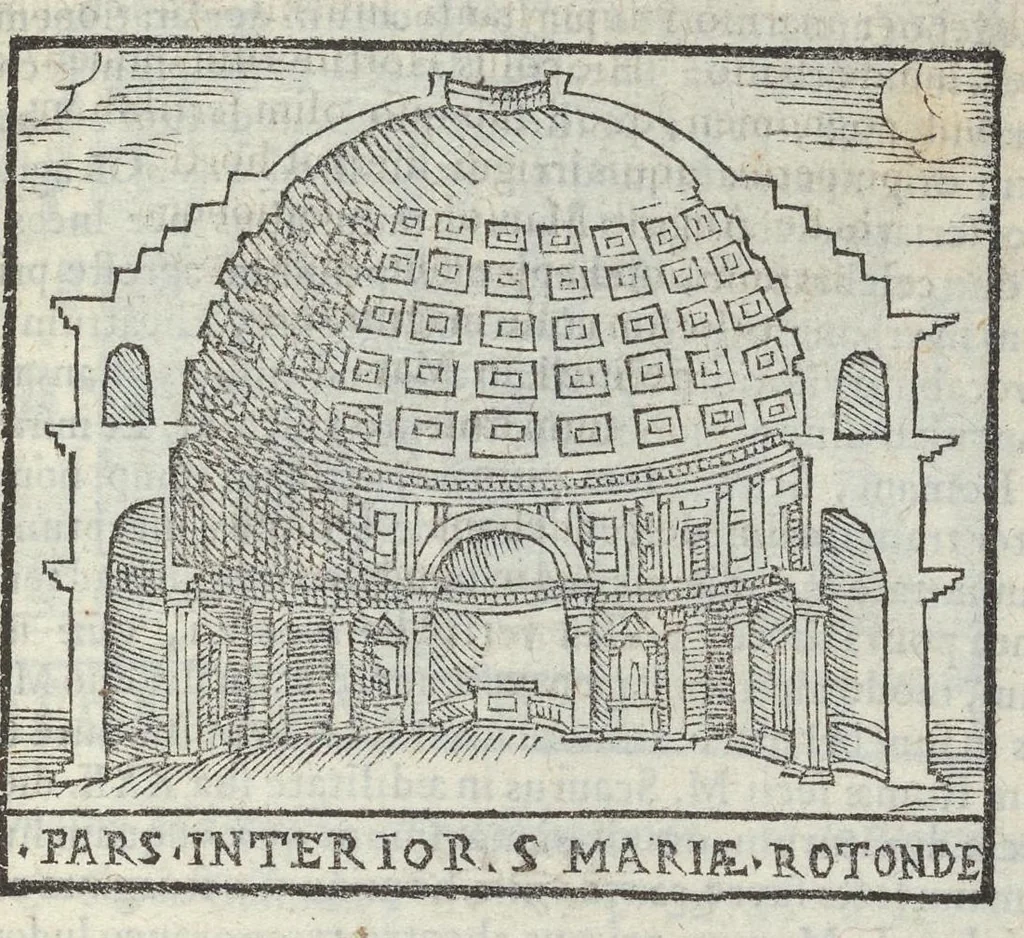 An illustration from Bartholomaei Marliani Vrbis Romae topographia; accvrate', tvm ex vetervm, tum etiam recentiorum fontibus hausta,, 1588, leaf 218