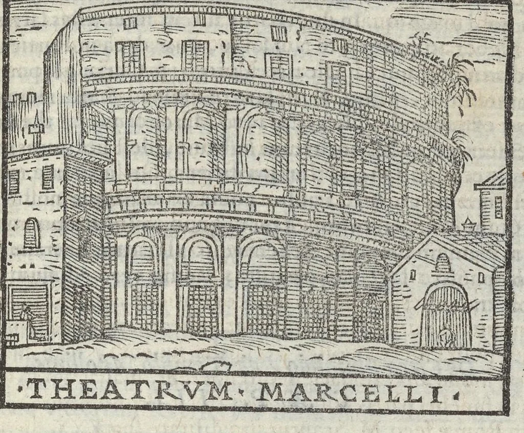 An illustration from Bartholomaei Marliani Vrbis Romae topographia; accvrate', tvm ex vetervm, tum etiam recentiorum fontibus hausta,, 1588, leaf 220